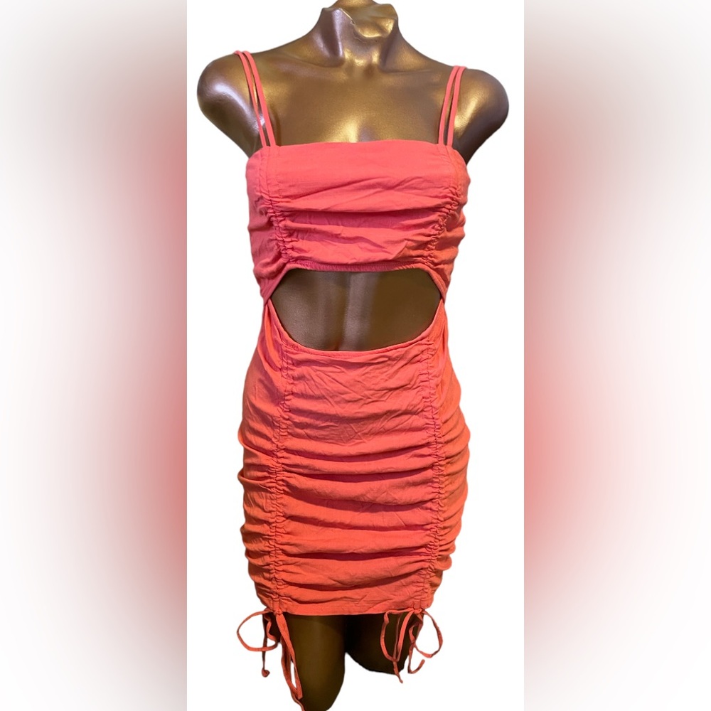 Shirred Cut Out Dress